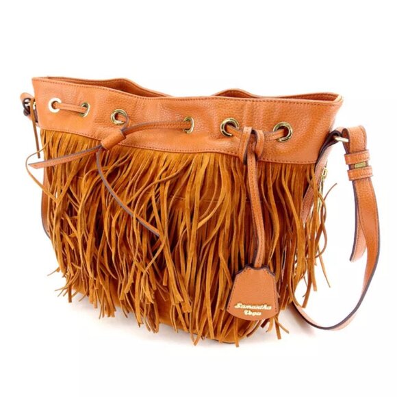 Samantha Vega Shoulder bag Brown Gold Woman Authentic - Picture 1 of 5